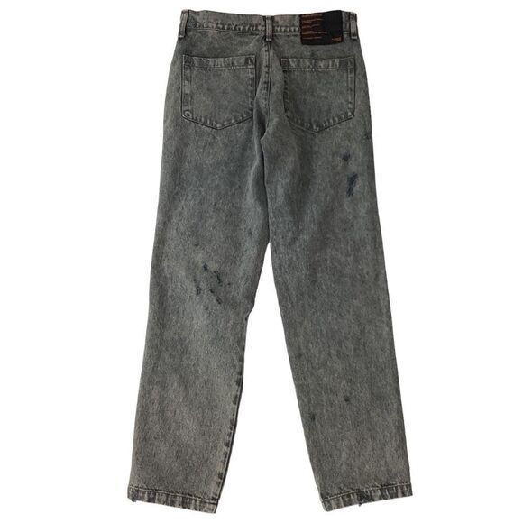 LIBERAL YOUTH MINISTRY XL Destroyed Effect Jeans Gray Denim Distressed Acid Wash - Picture 8 of 16